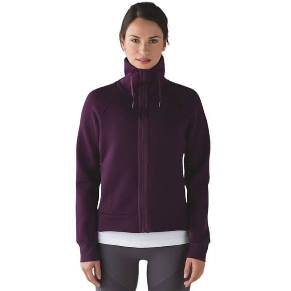Lululemon Kick The Cold Zip Up High Collar Jacket Deepest Magenta Size 12 - Picture 1 of 17